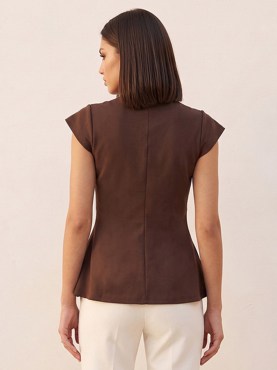 V Neck Peplum Top