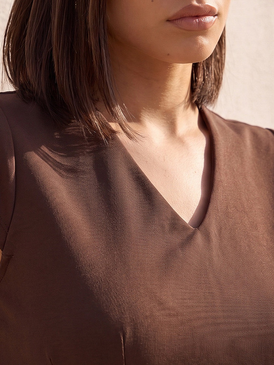 V Neck Peplum Top