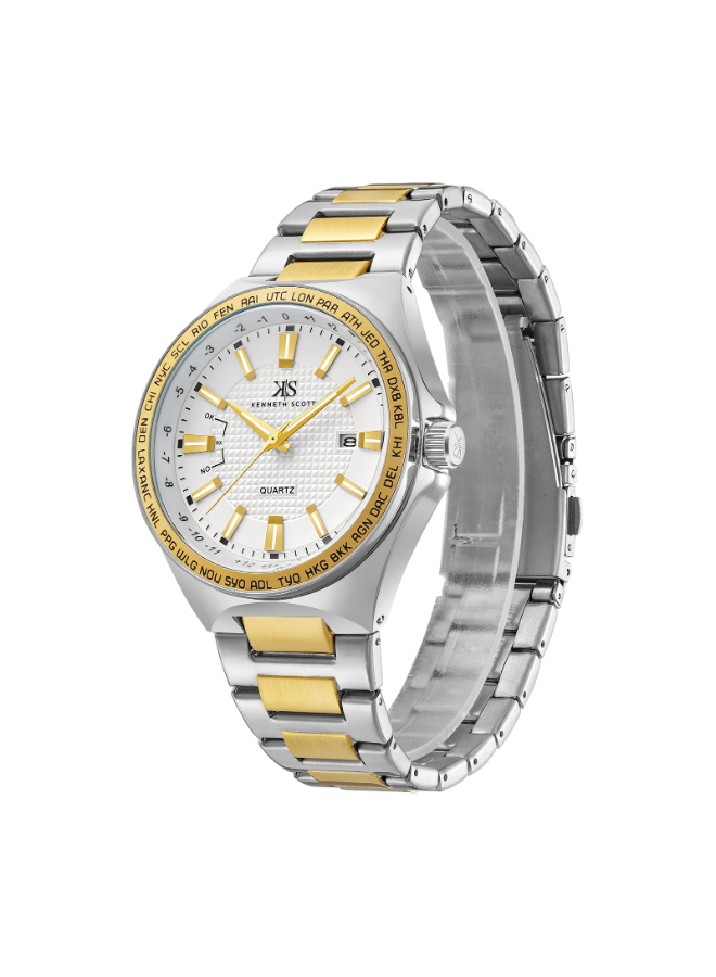 Men Analog White Dial Watch - K23027-TBTW