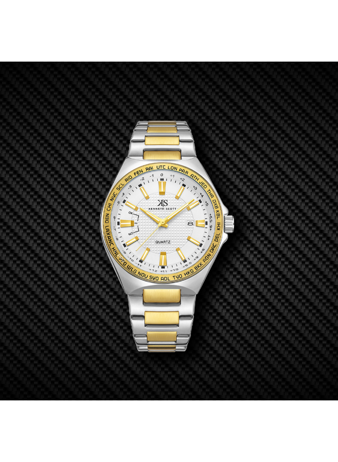 Men Analog White Dial Watch - K23027-TBTW