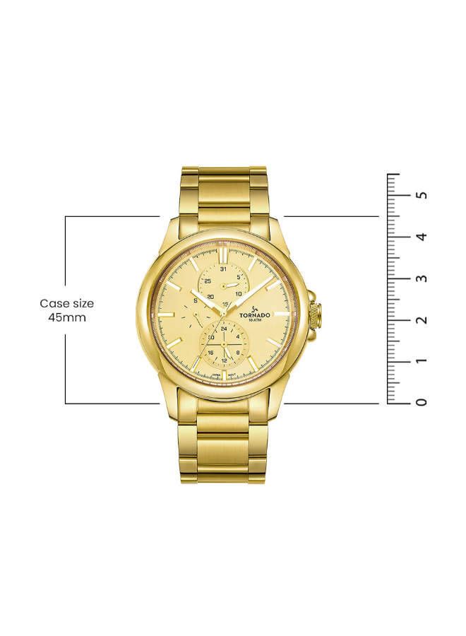 Celestia Elite Men Multi Function Champagne Dial Watch - T6107-GBGC