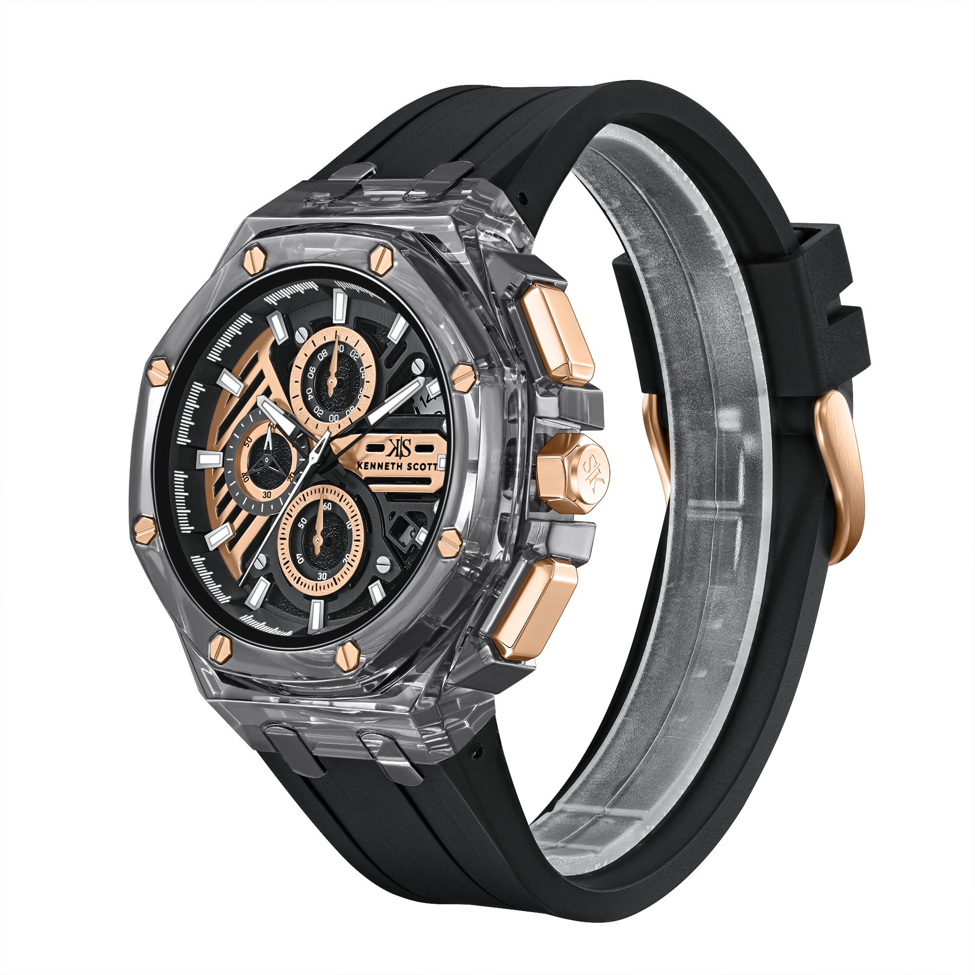 Men Chronograph  Gun  Dial Watch - K26109-ZSBX