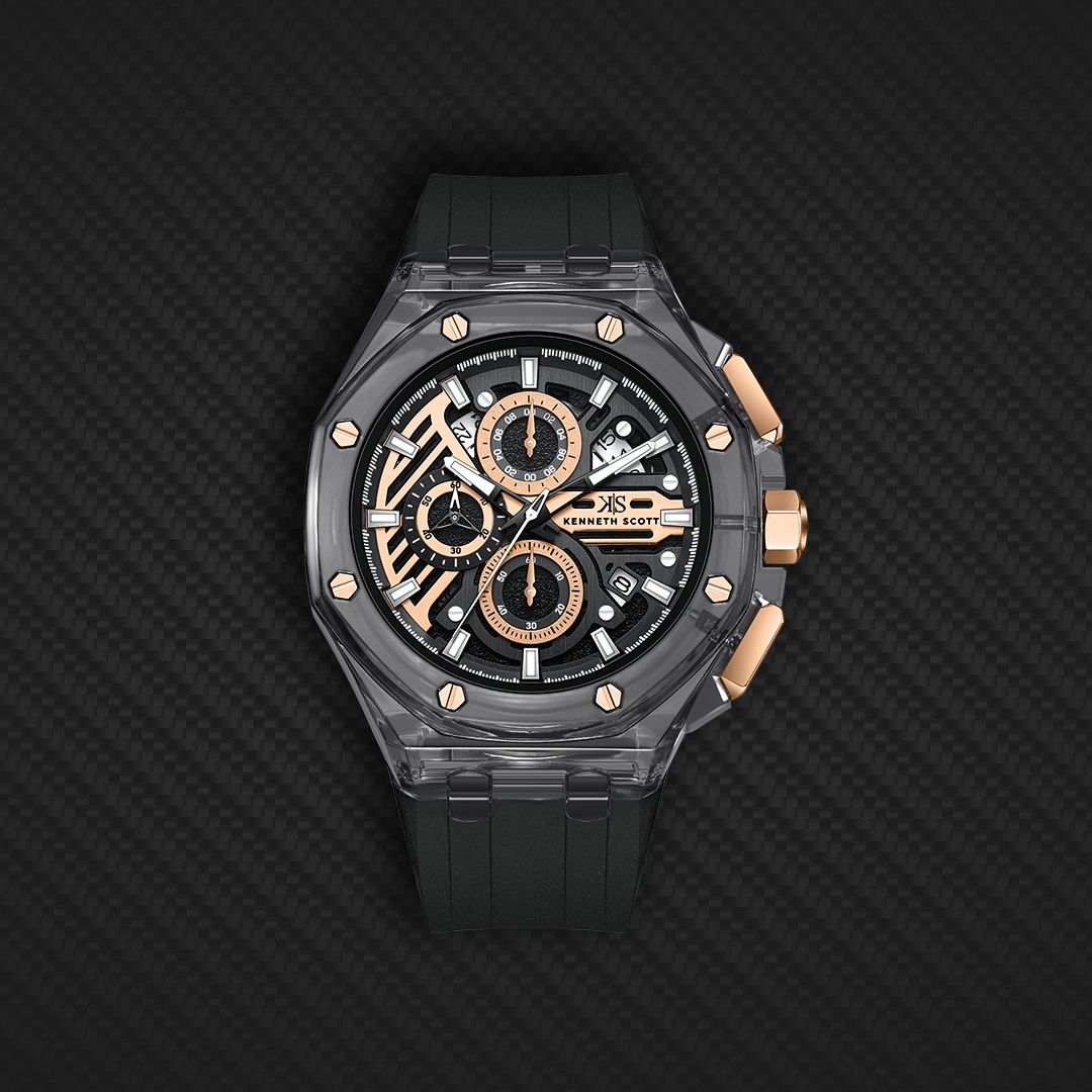 Men Chronograph  Gun  Dial Watch - K26109-ZSBX