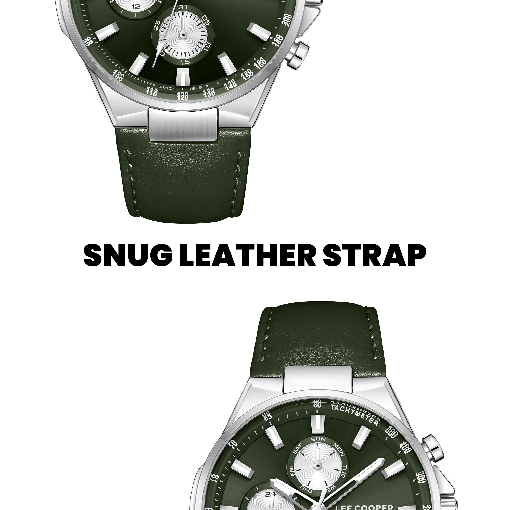 Men Multifunction Dark Green Dial Watch - LC08223.375