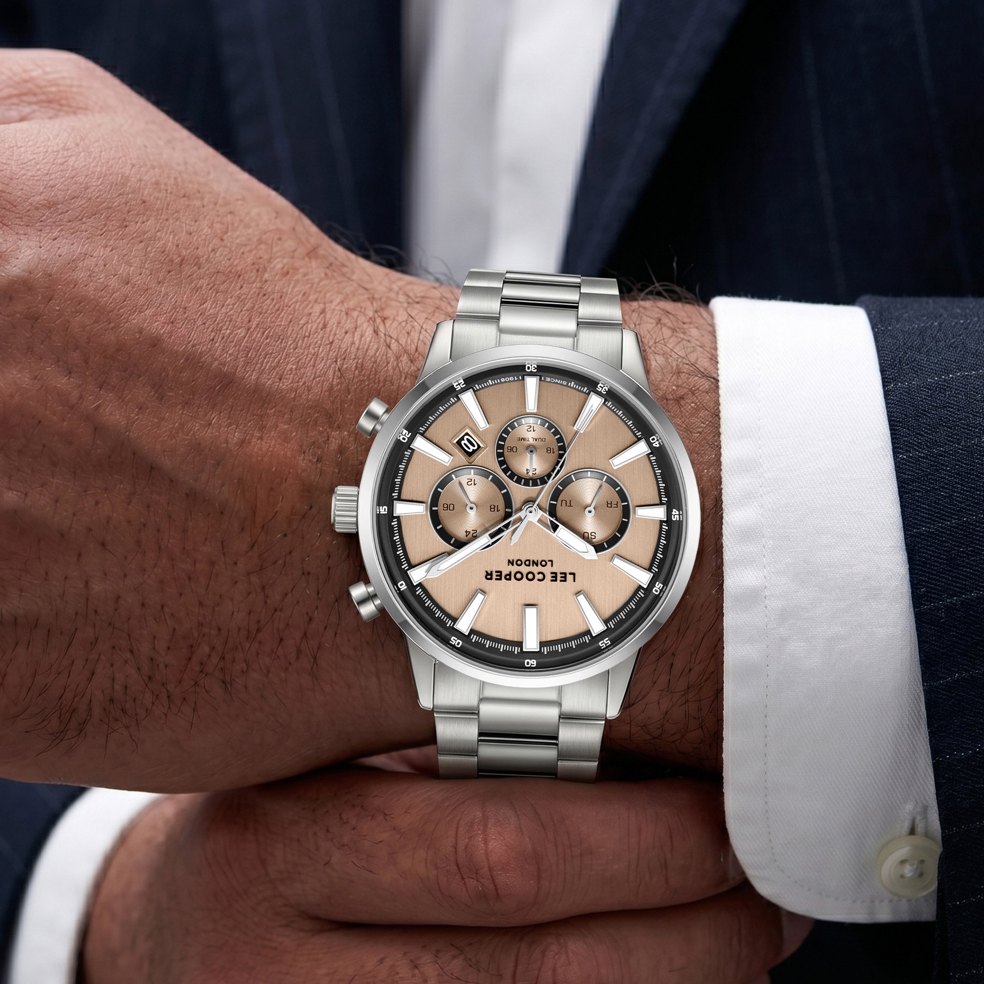 Men Multifunction Rose Gold Dial Watch - LC08382.301