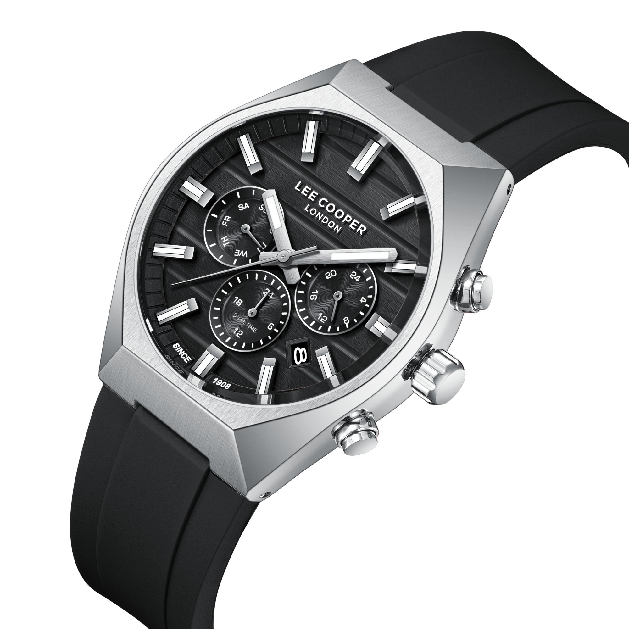 Men Multifunction Black Dial Watch - LC08388.351