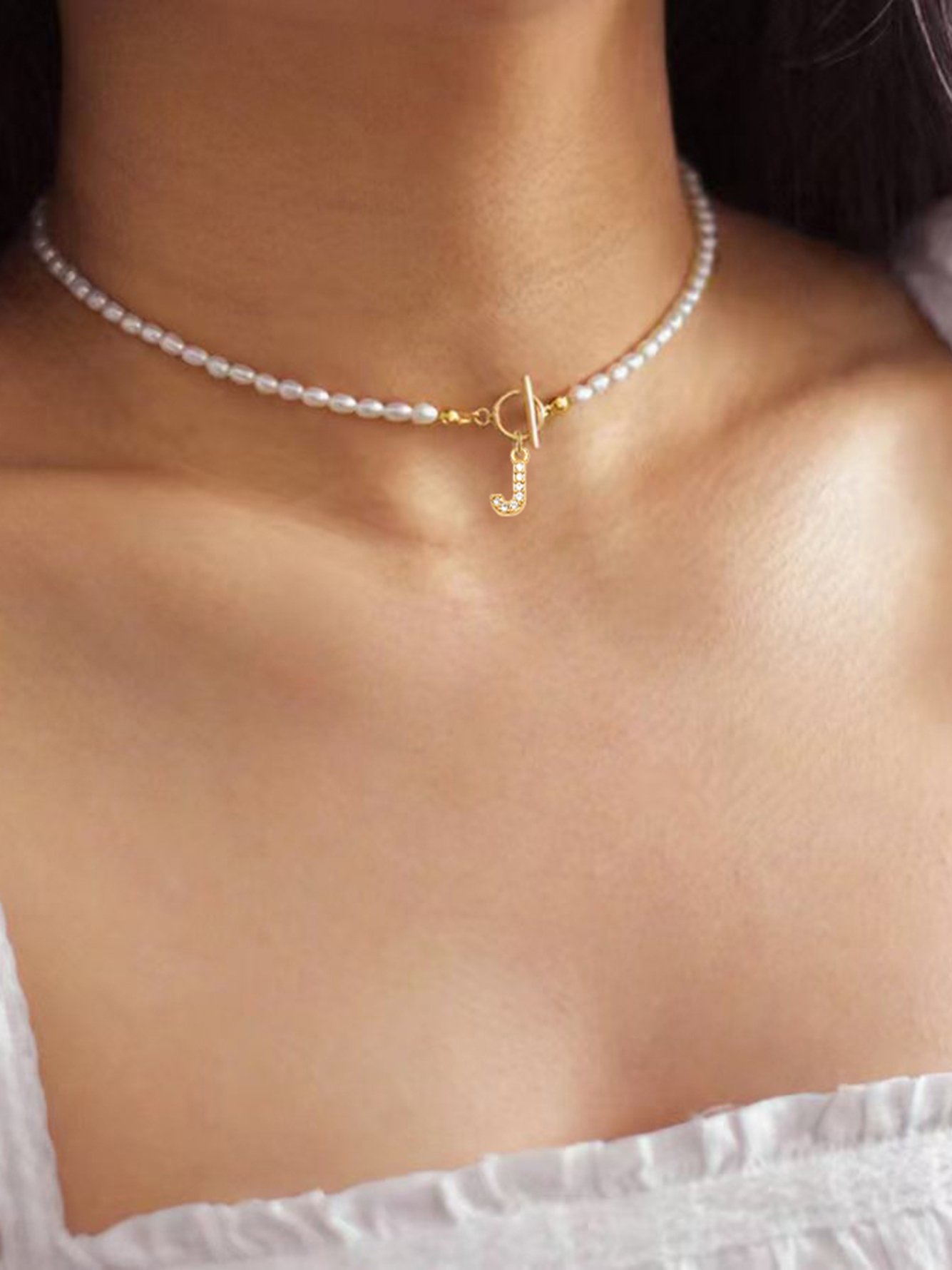 White Solid Choker