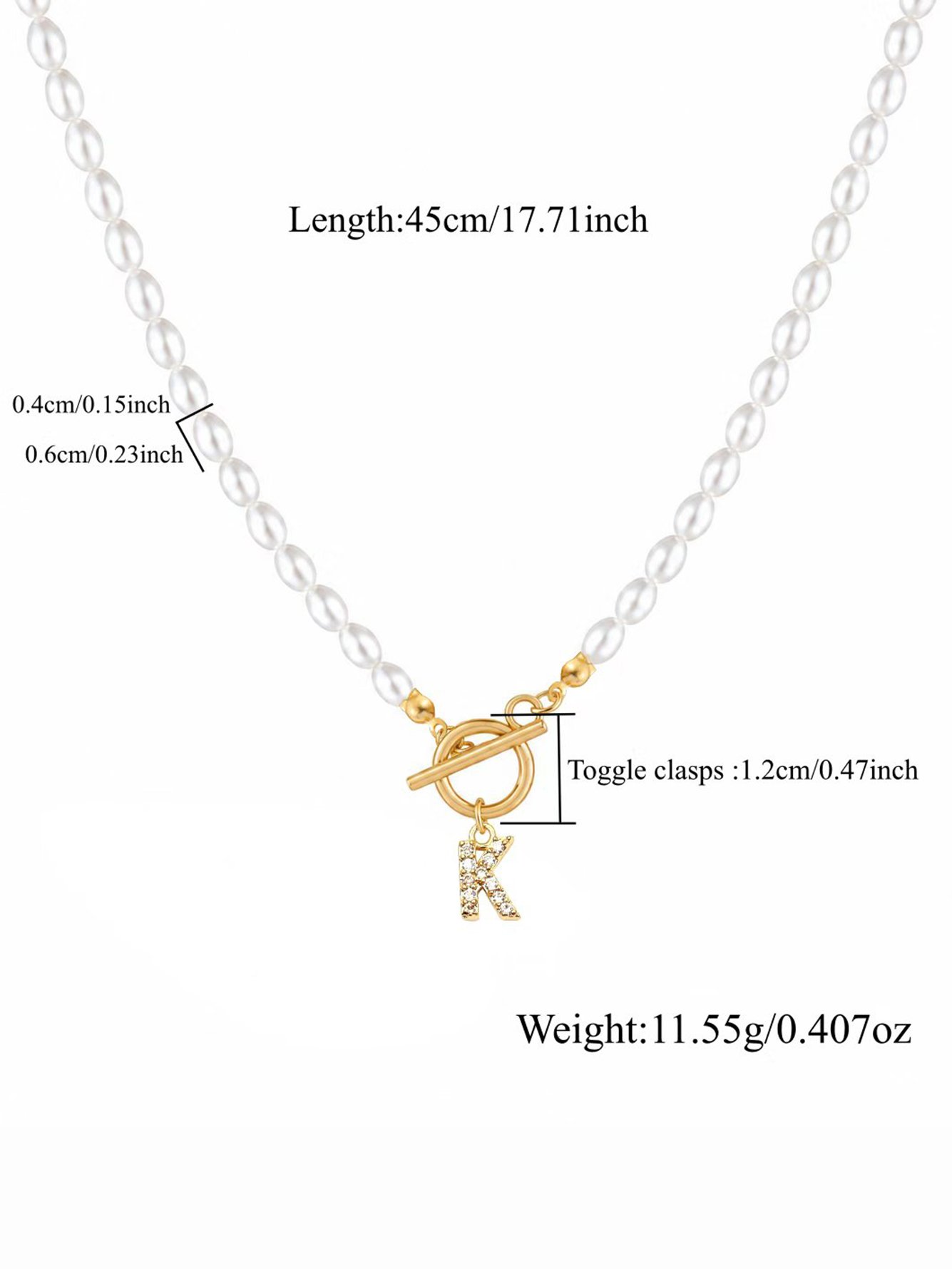 Initial Pearl Choker Necklace