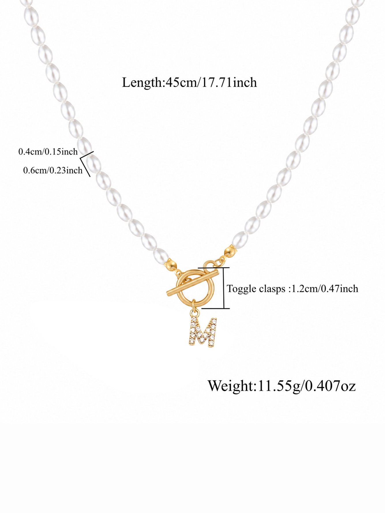 Initial Pearl Choker Necklace