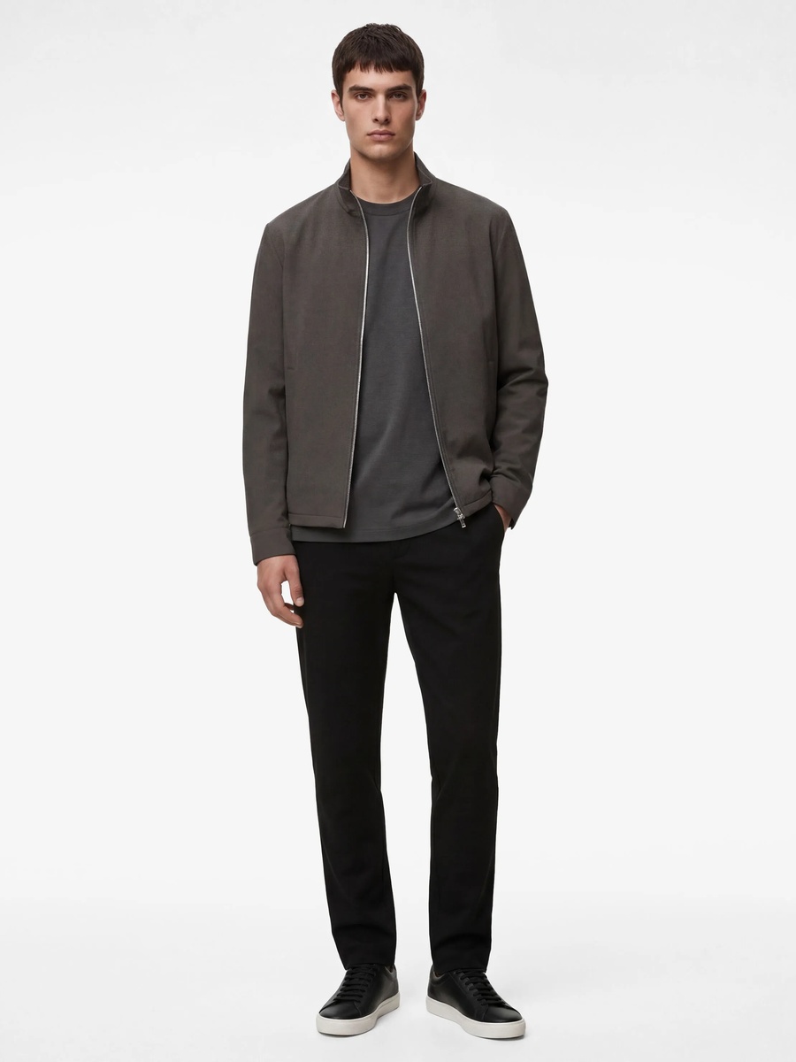 Mens Black Slim-Fit Trousers