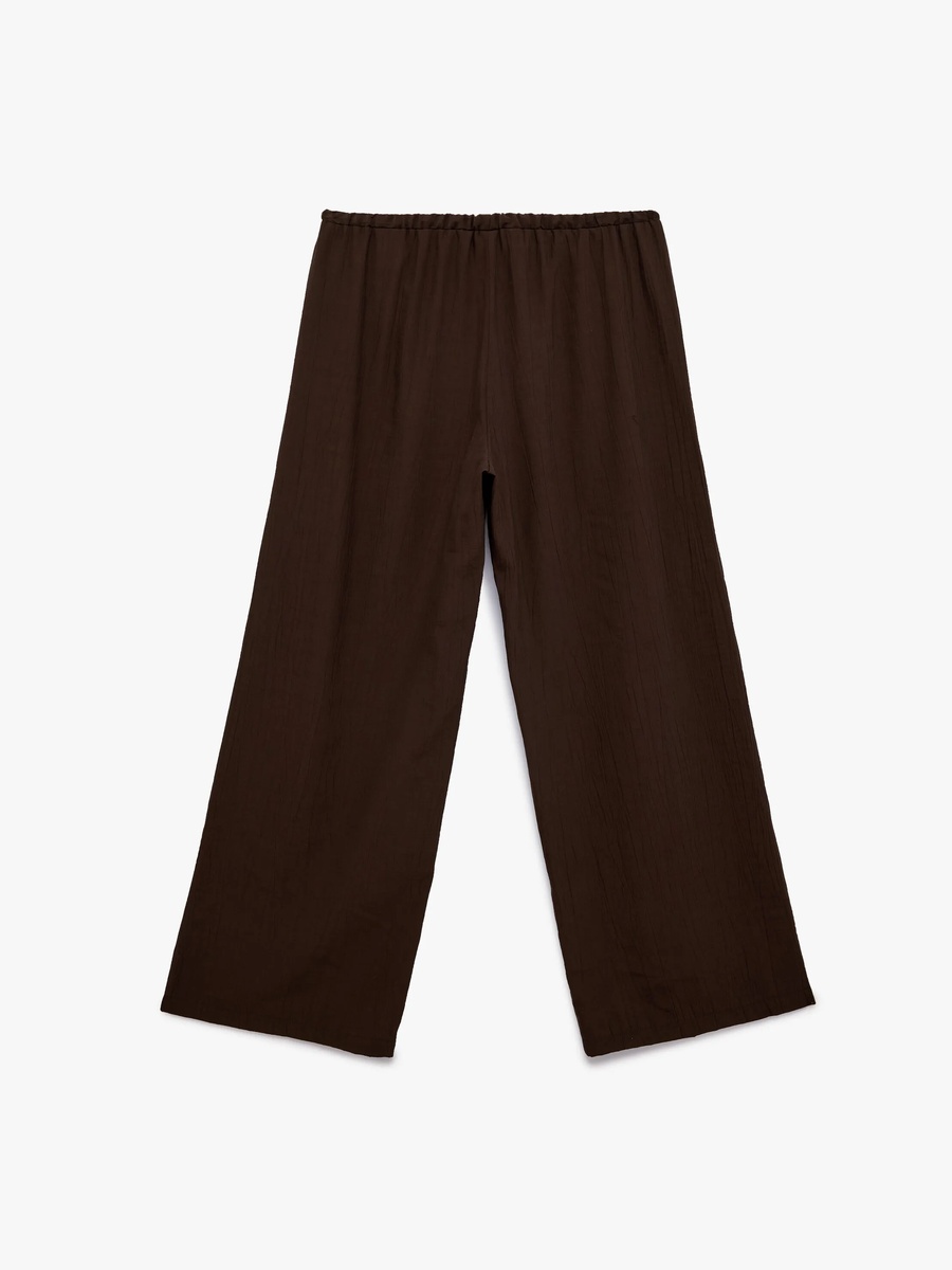 Womens Brown Wide-Leg Trousers