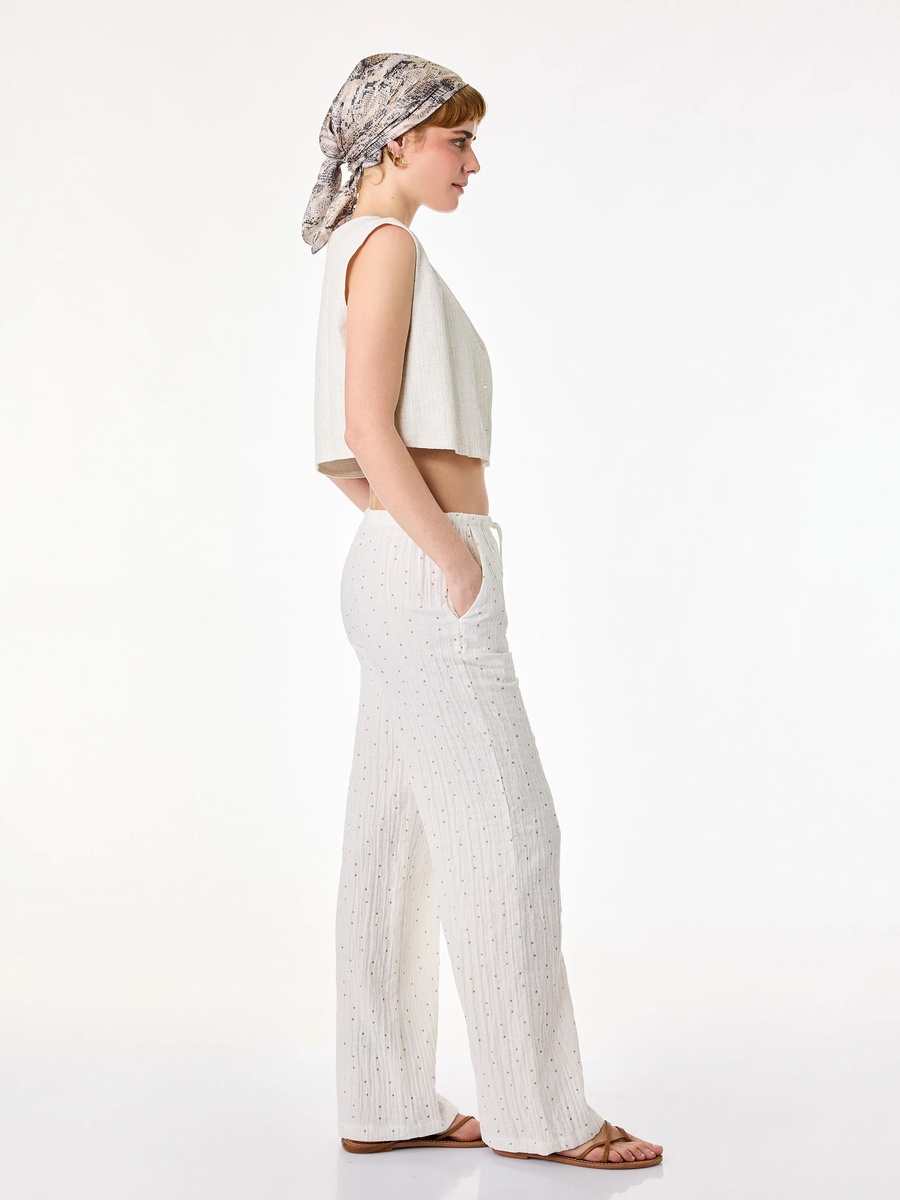 Beige Muslin Comfort Trousers
