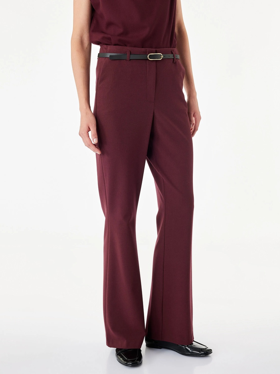 Burgundy Straight-Leg Trousers