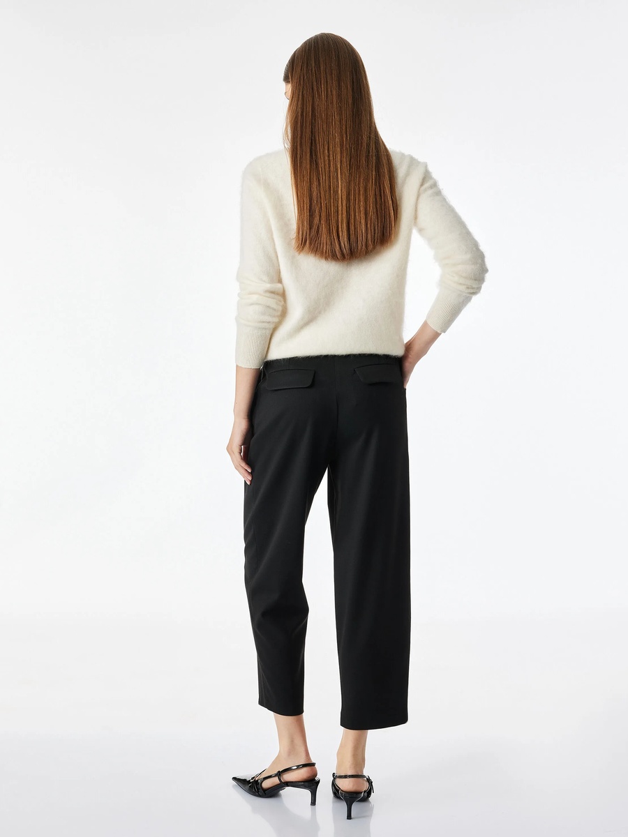Black Wide-Leg Cropped Trousers