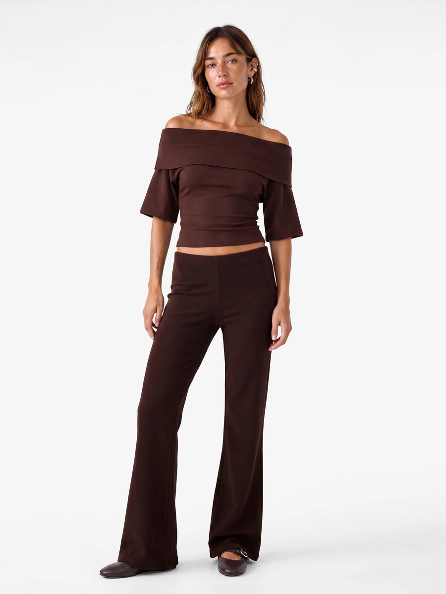 Womens Brown Flared Trousers