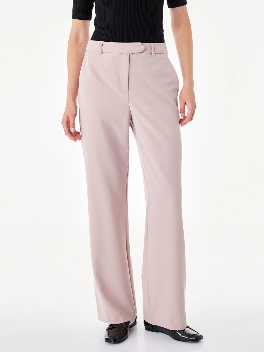 Womens Pink Tailored Wide-Leg Trousers