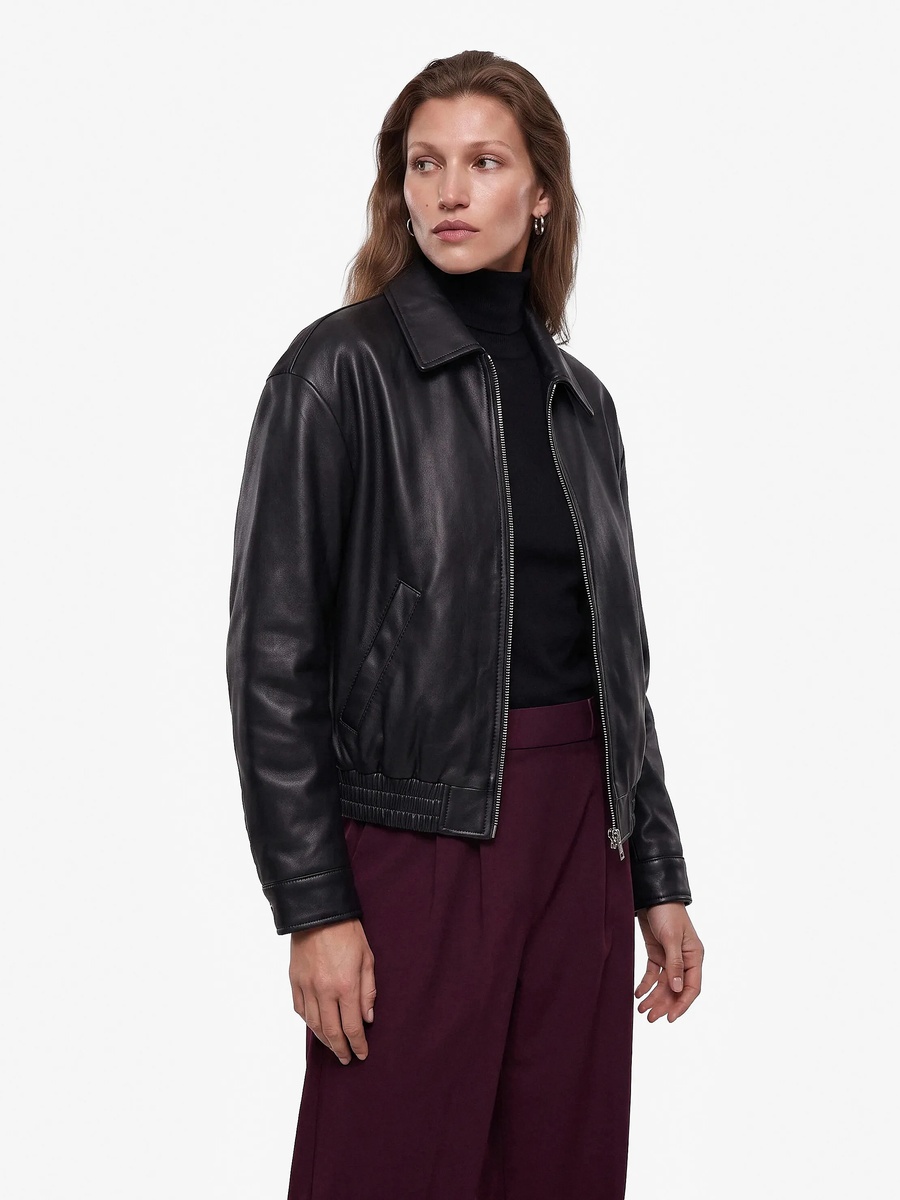 Burgundy Wide-Leg Trousers