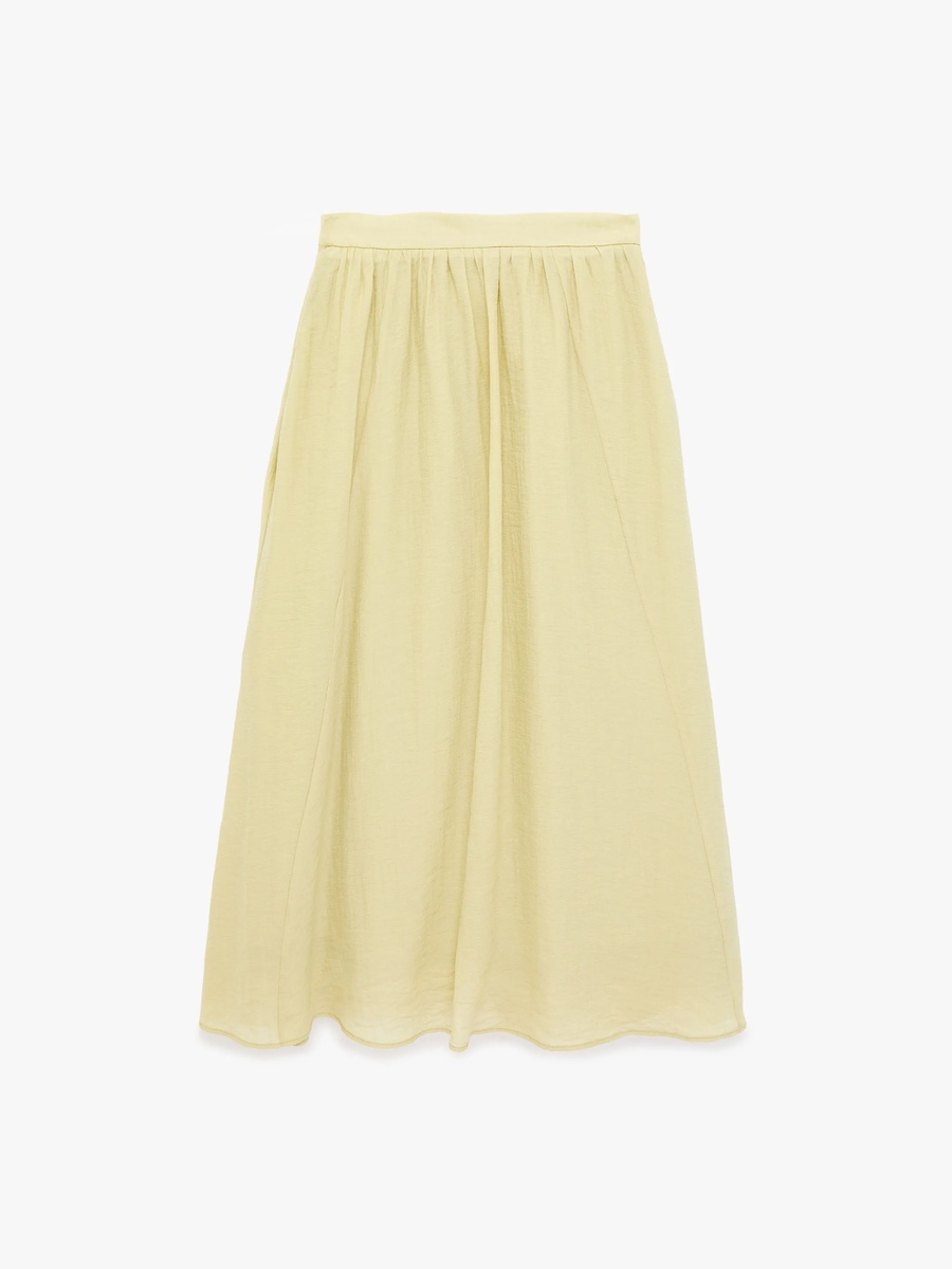 Green A-Line Midi Skirt