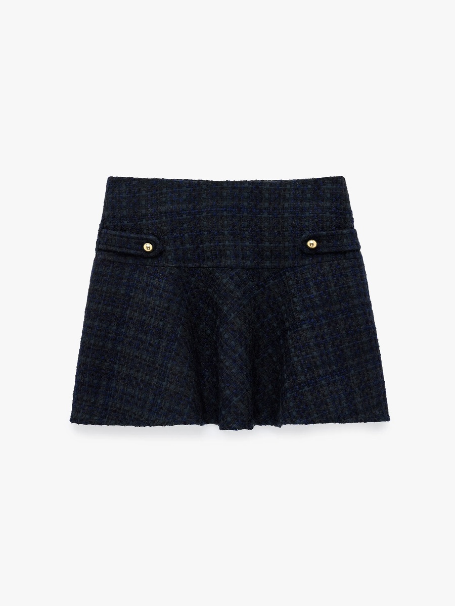 Navy A-Line Mini Skirt