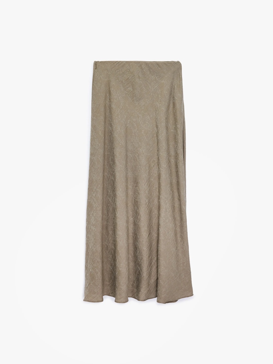 Brown A-Line Midi Skirt