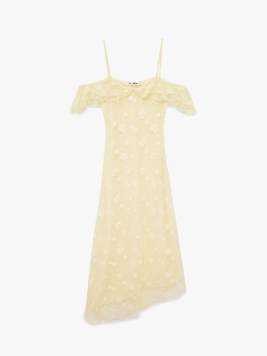Yellow Sleeveless Midi Sheath Dress for Daytime