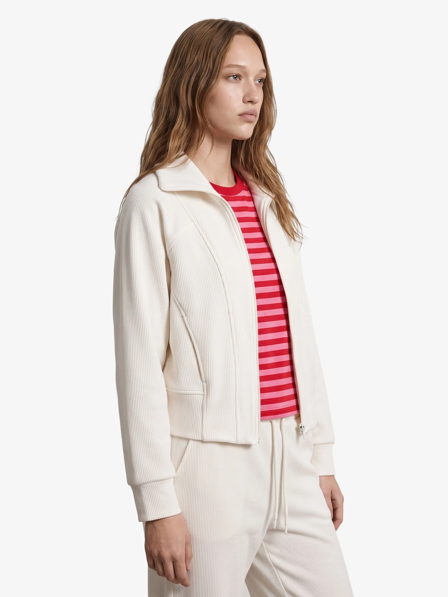 Womens Regular Fit Zip-Up Hoodie - Beige