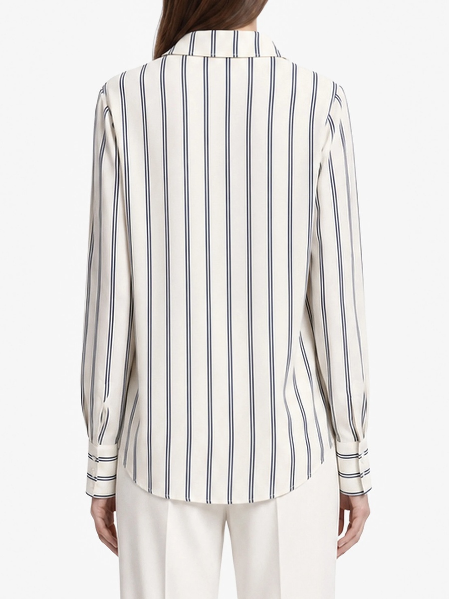 Womens Regular Fit Striped Long Sleeve Blouse