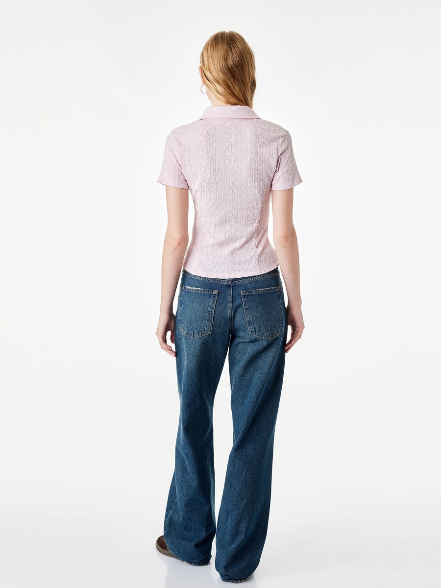 Pink Short Sleeve Collared Shirt
