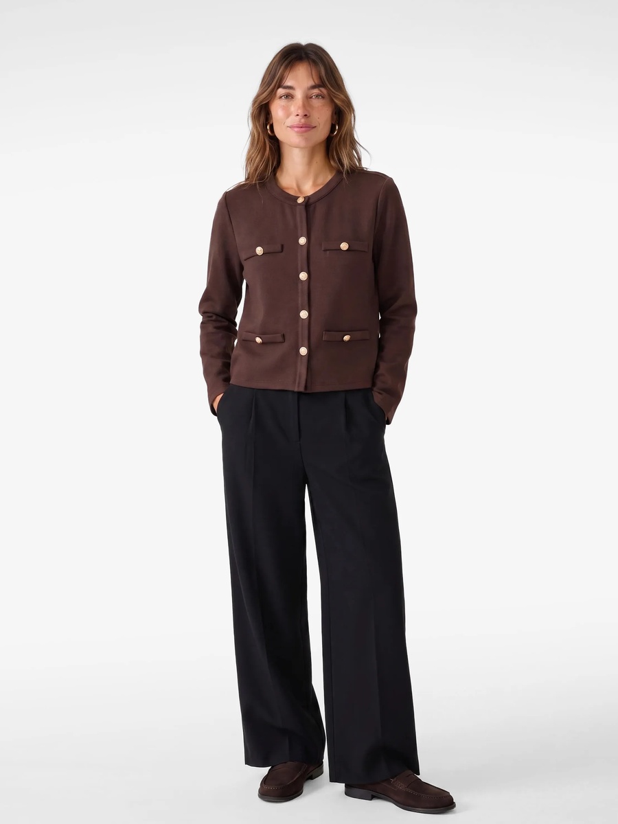 Womens Brown Regular Fit Jumper Cardigan