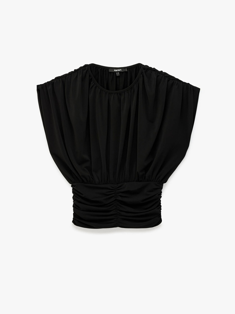 Black Draped Sleeveless Top