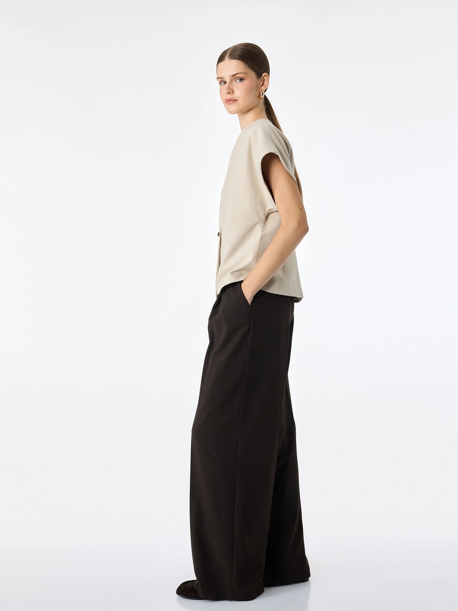 Beige Wrap Short Sleeve Top