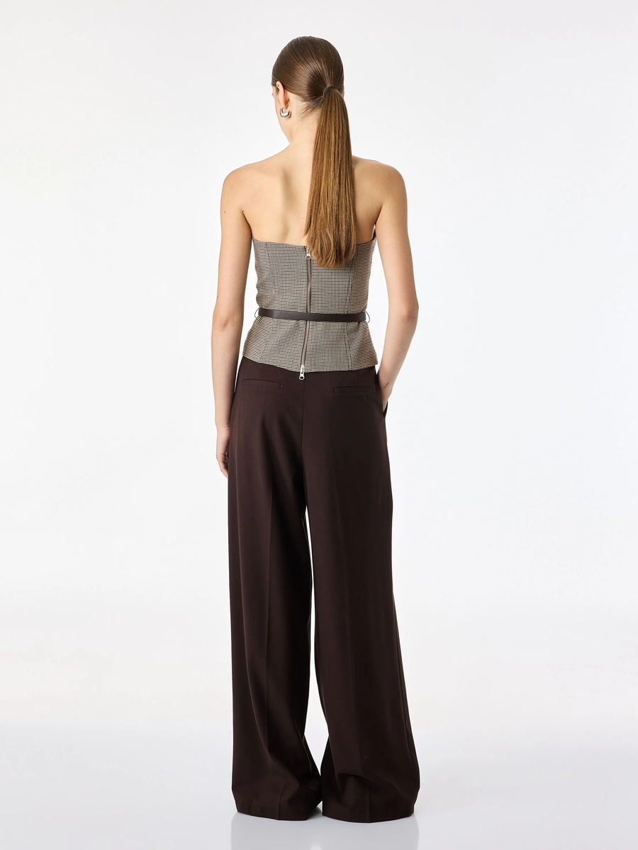 Brown Houndstooth Bandeau Top
