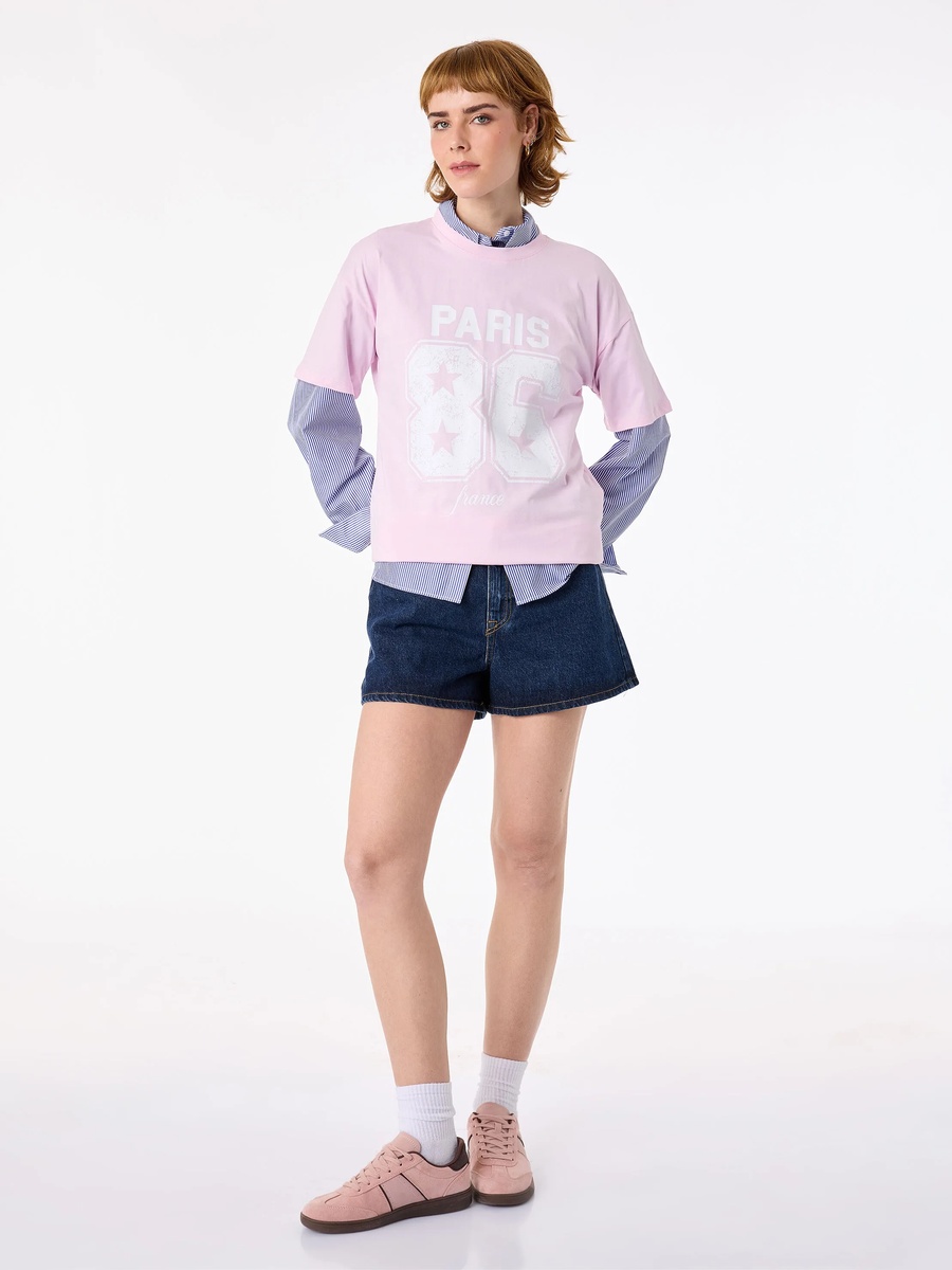 Pink Graphic Crew Neck Regular Fit T-Shirt