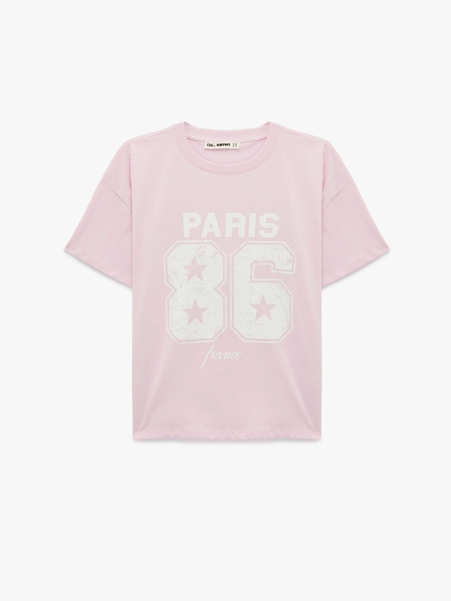 Pink Graphic Crew Neck Regular Fit T-Shirt