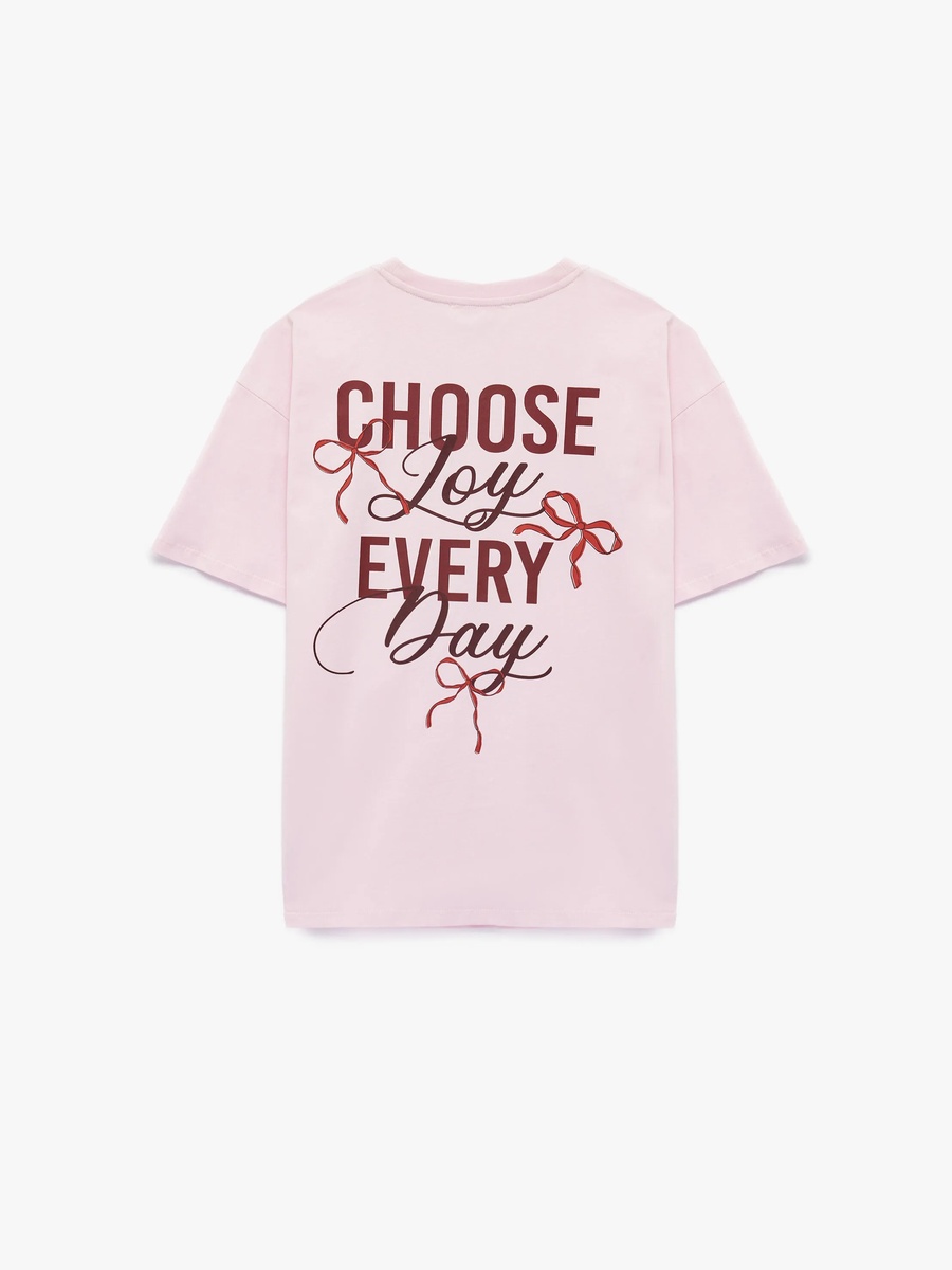 Pink Graphic Print Crew Neck T-Shirt