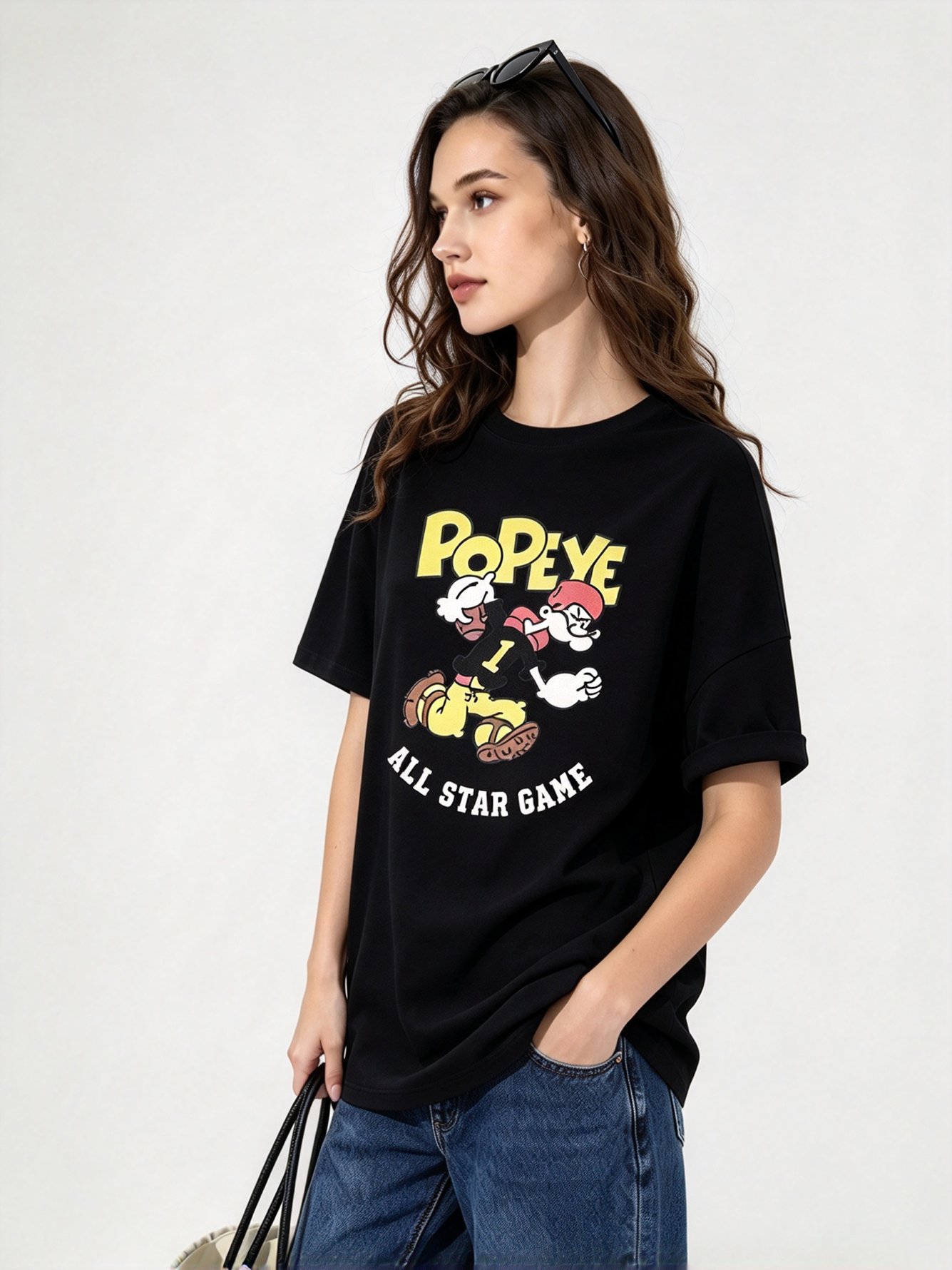 Black Printed Round Neck Regular T-Shirt