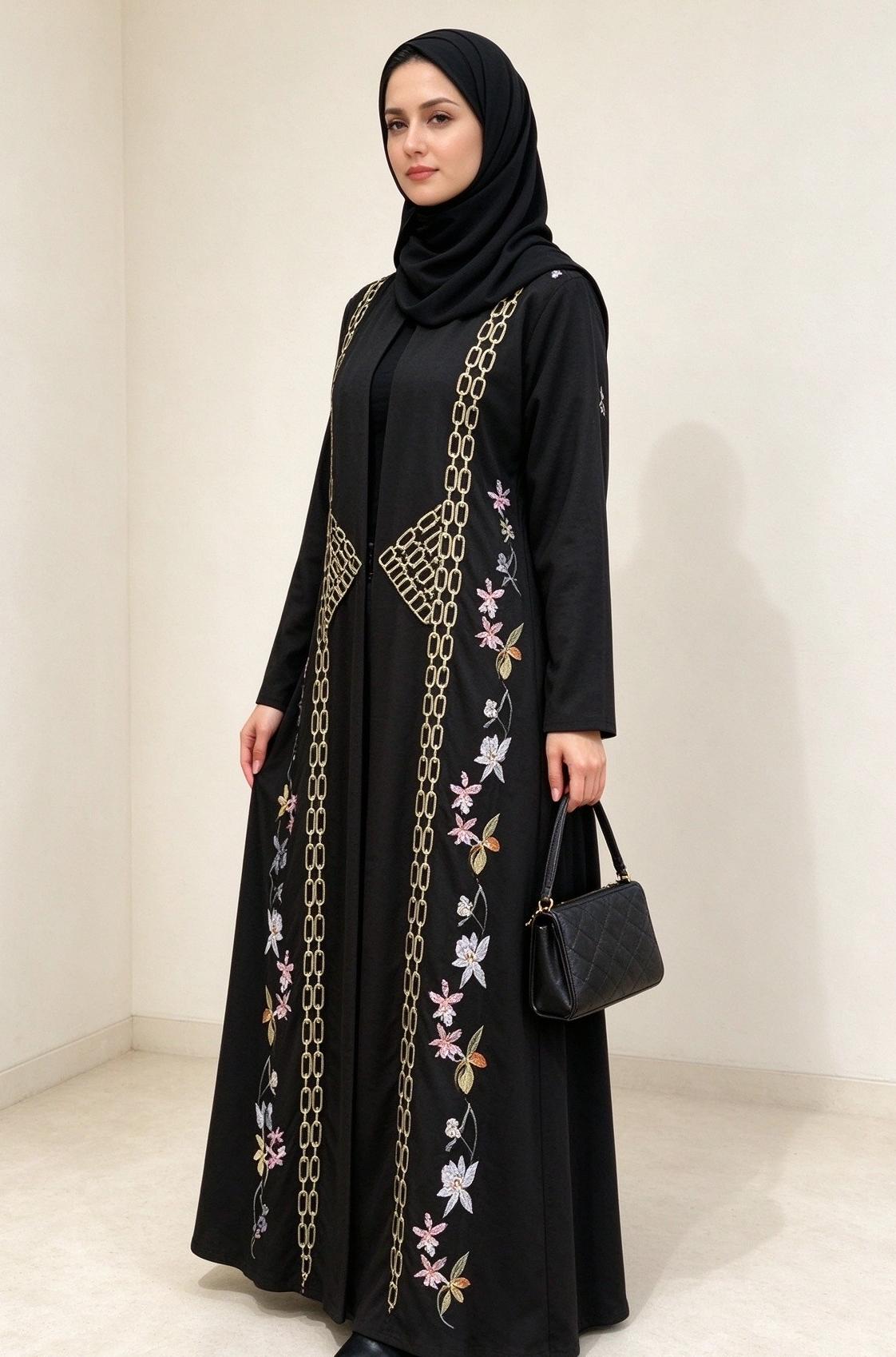 Black Solid Abaya
