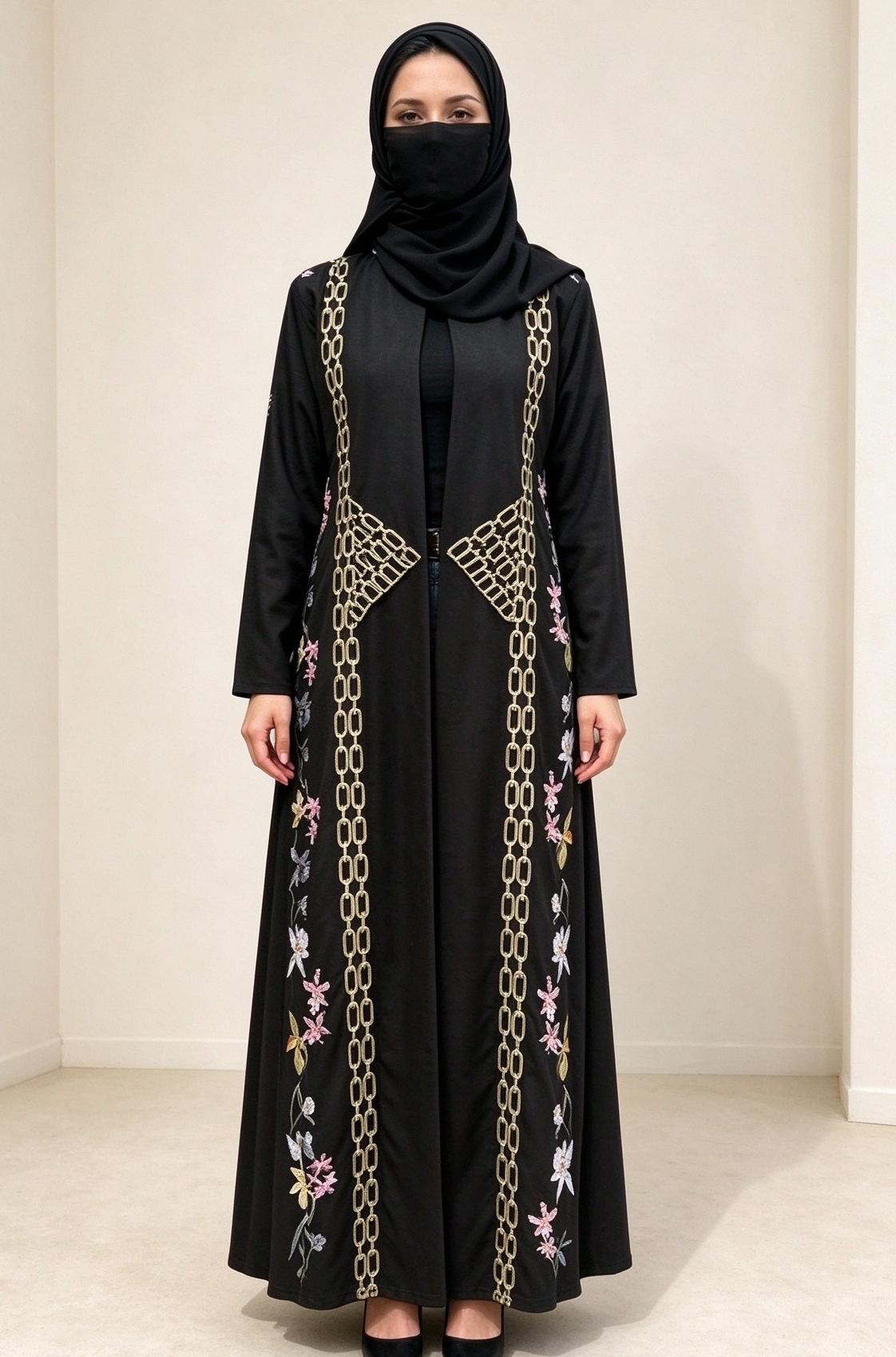 Black Solid Abaya
