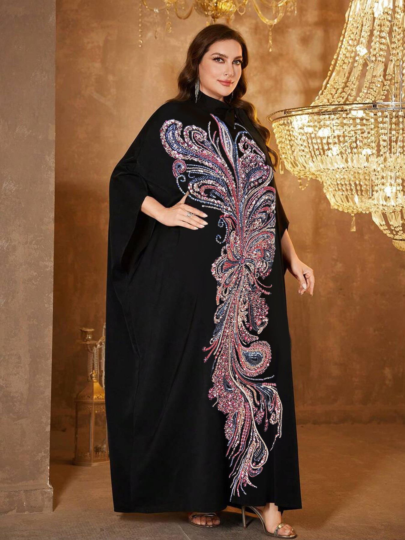 Black Solid Jalabiya