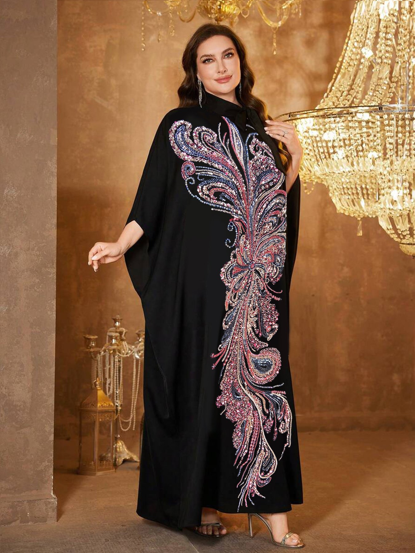 Black Solid Jalabiya