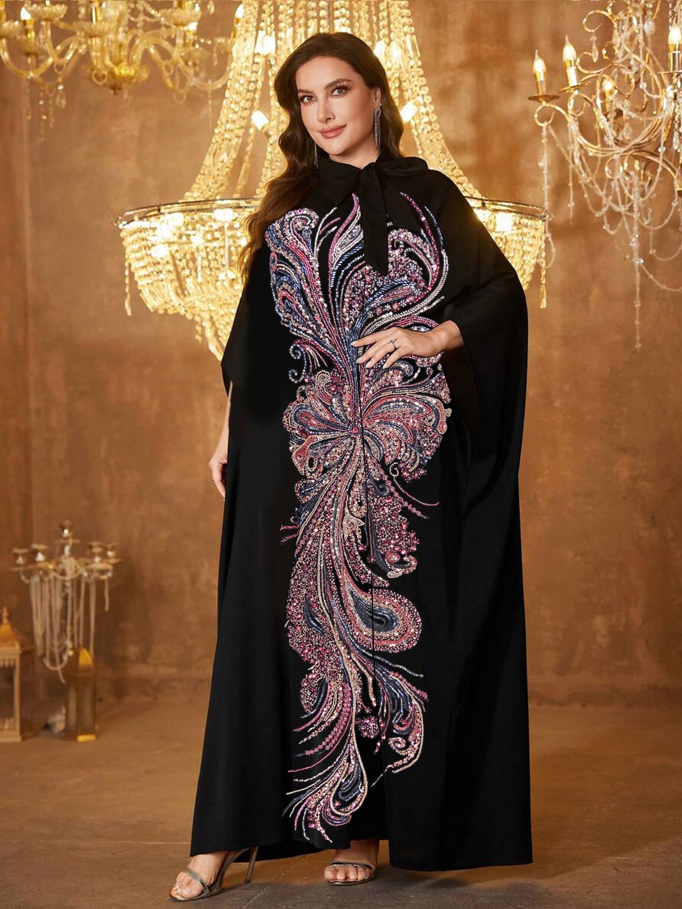 Black Solid Jalabiya
