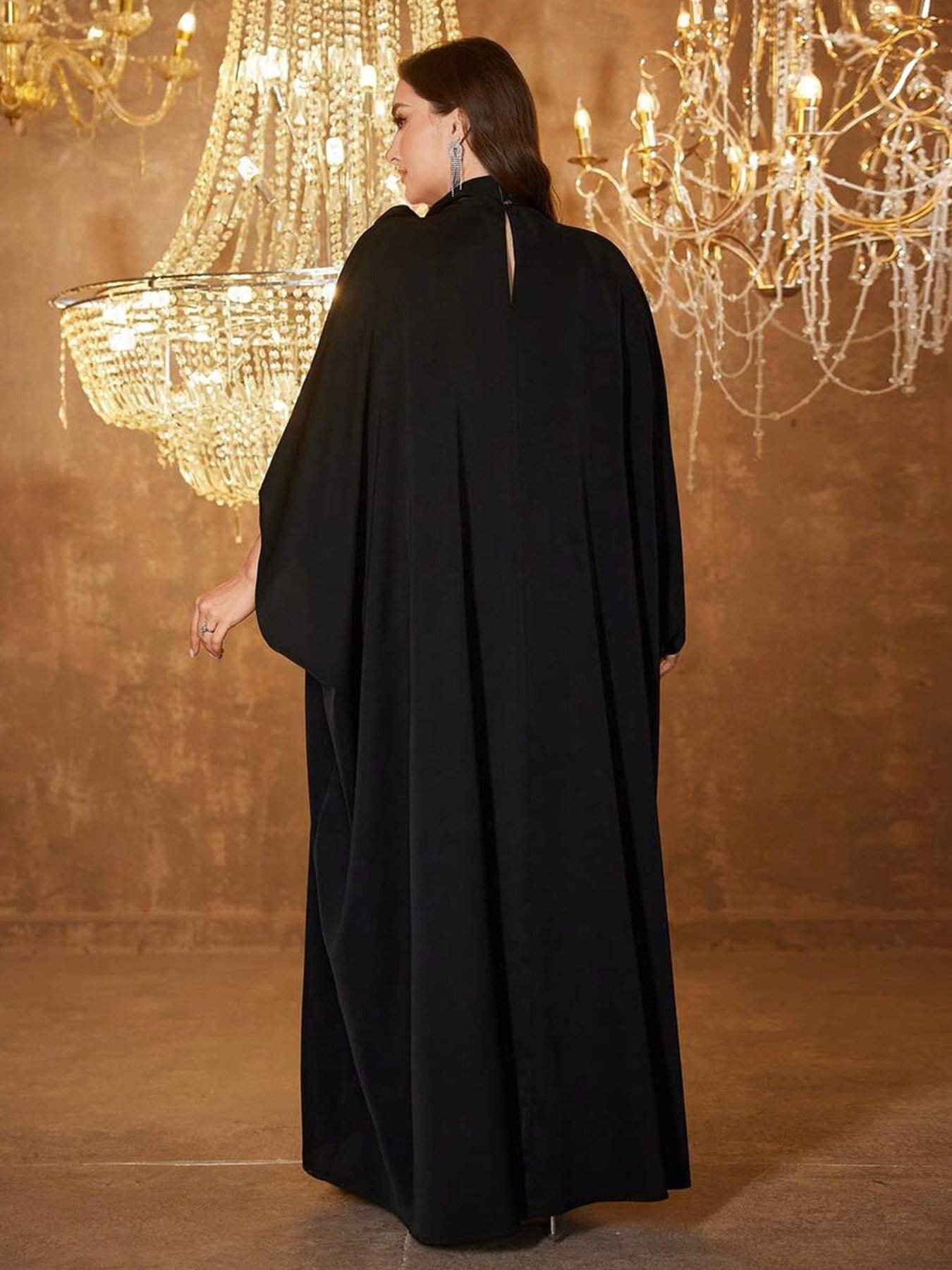 Black Solid Jalabiya