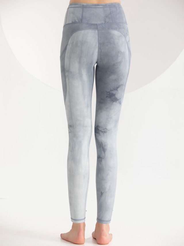 Grey Tie-Dye Look Activewear Leggings