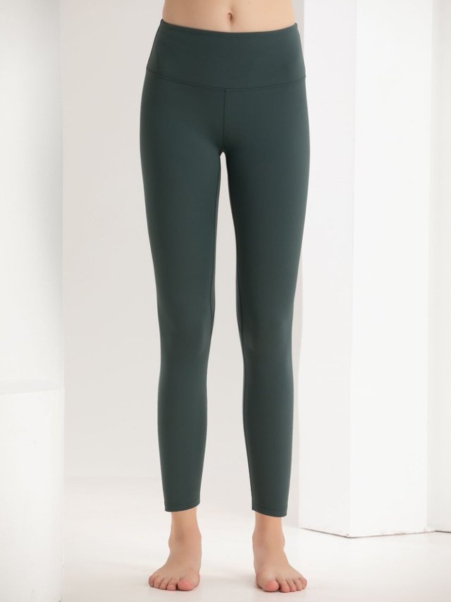 Dark Green Wide Waistband Active Leggings
