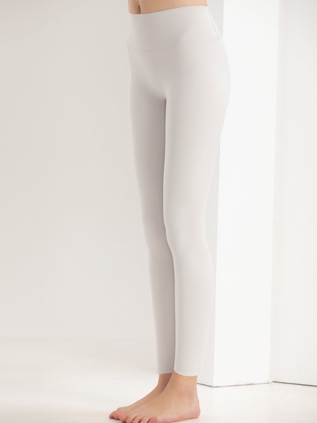 Off White Solid Activewear Leggings