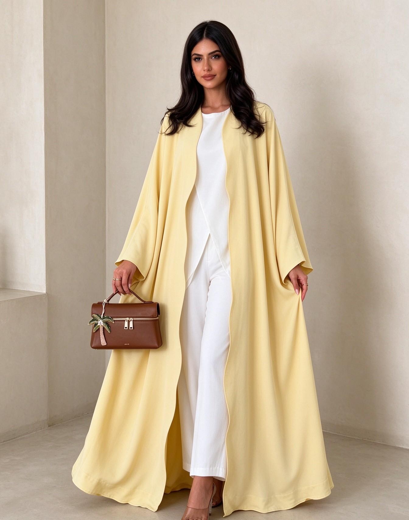 Yellow Solid Abaya