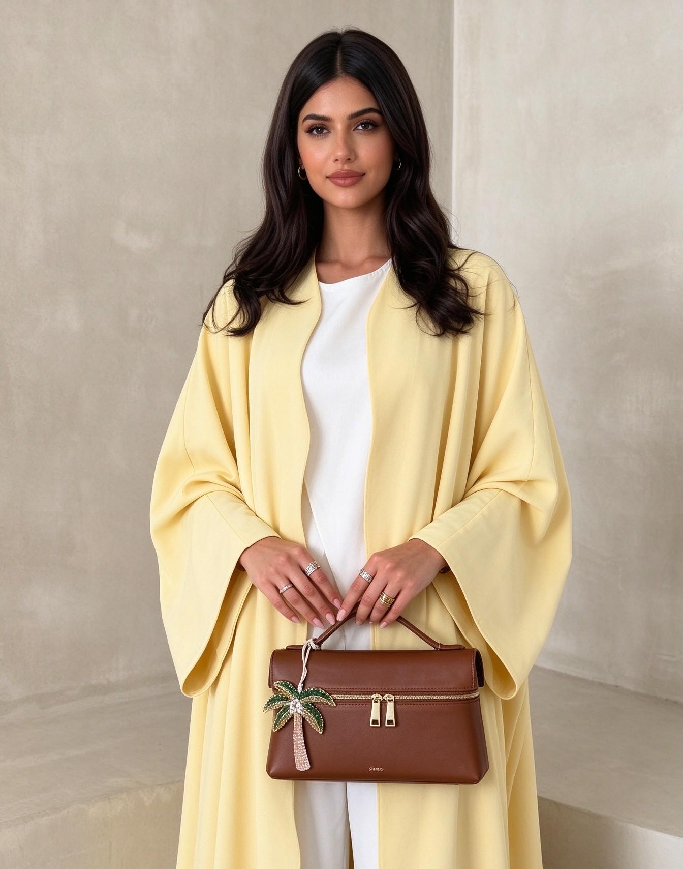 Yellow Solid Abaya