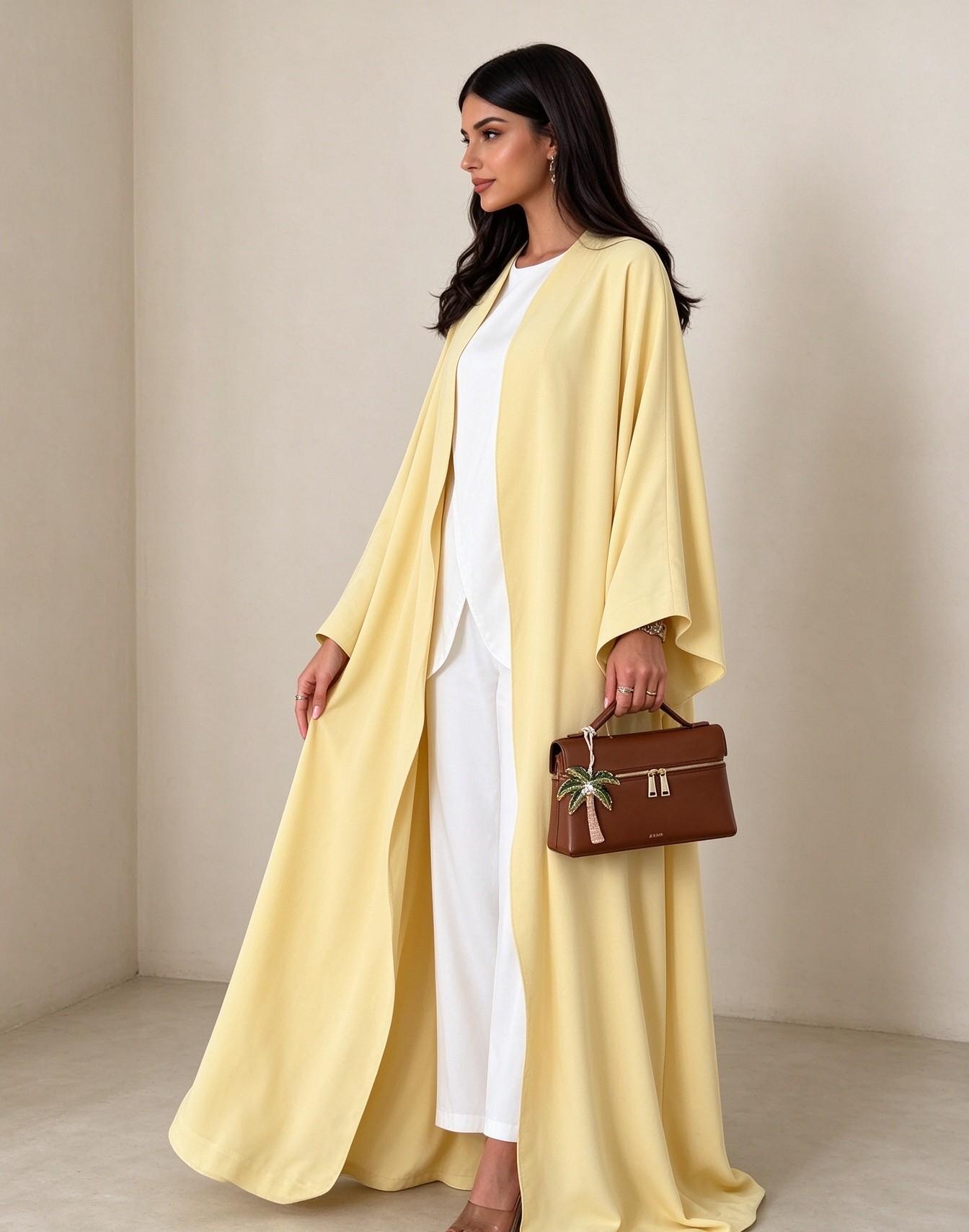 Yellow Solid Abaya