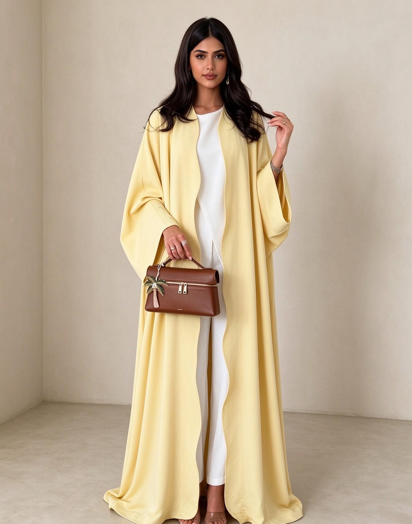 Yellow Solid Abaya