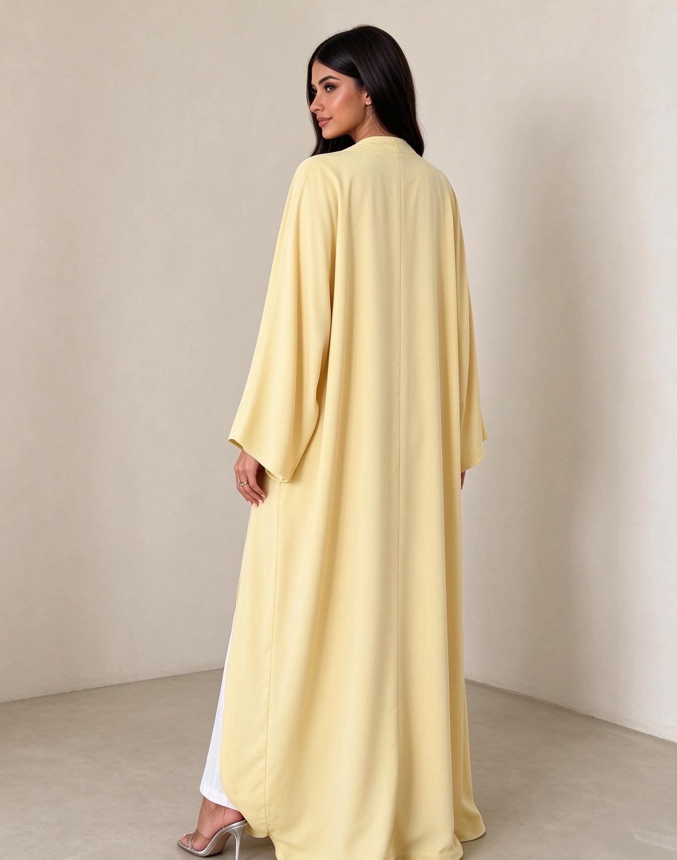 Yellow Solid Abaya
